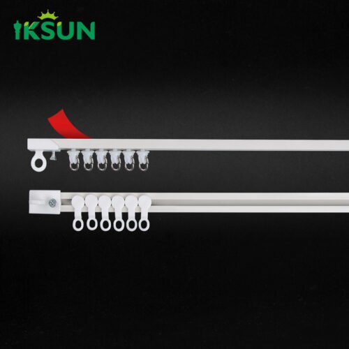 IKSUN Self-Adhesive Drill-Free Curtain Rod Track for Bathroom and Closet Shelves - Image 2