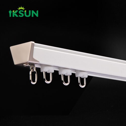 IKSUN Durable Aluminum Alloy Ceiling Curtain Track with Smooth Sliding Rollers and Elegant Design