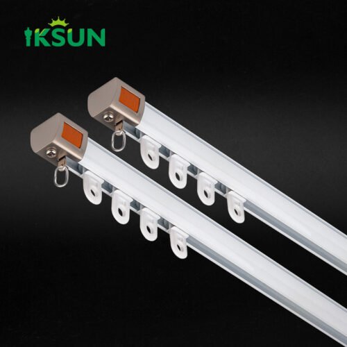 IKSUN Durable Aluminium Curtain Tracks with Silent Rollers and Elegant End Caps for Modern Interiors