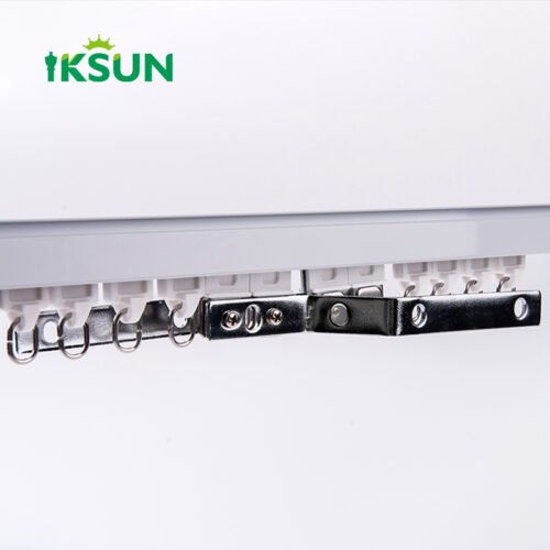 IKSUN China Factory Wholesale Customizable Low Price Extruded Aluminium Heavy Duty Tuya WiFi Motorized Smart Electric Curtain Track System for Home and Office - Image 4