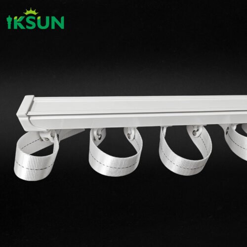 IKSUN China Manufacturer Customized S Folding Thickened Aluminum Curtain Track with High Bearing Capacity Ripple Fold Wave Curtain Rail - Image 3