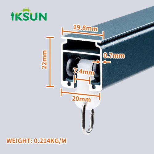 IKSUN Durable Aluminum Ceiling-Mounted Double Curtain Rails with Complete Accessories - Image 4