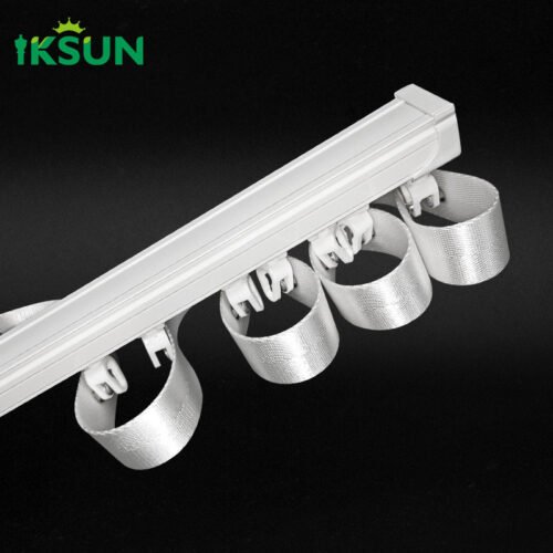 IKSUN  Factory Customized U-Shaped Aluminium Curtain Track Profile with Sheave Slide Straight Rail and S-Fold Tape - Image 3