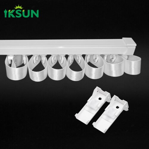 IKSUN Wholesale Premium Heavy-Duty Ripple Wave Curtain Rails Aluminum S-Fold Curtain Track for Modern Interiors - Image 3