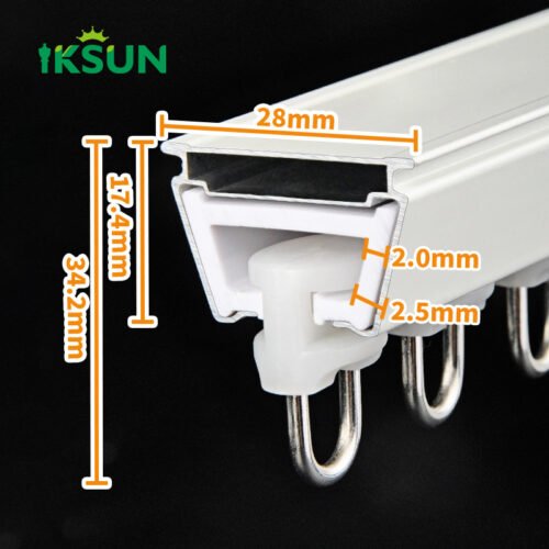 IKSUN Durable Aluminum Alloy Ceiling Curtain Track with Smooth Sliding Rollers and Elegant Design - Image 4