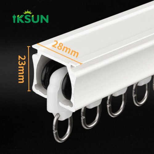 IKSUN Premium Aluminum Wall-Mounted Curtain Track: Single and Double Options with Individual Packaging - Image 4