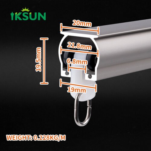 IKSUN Multifunctional Aluminum Curtain Track White Electrophoresis Hotel Ceiling Curtain Track - Image 4