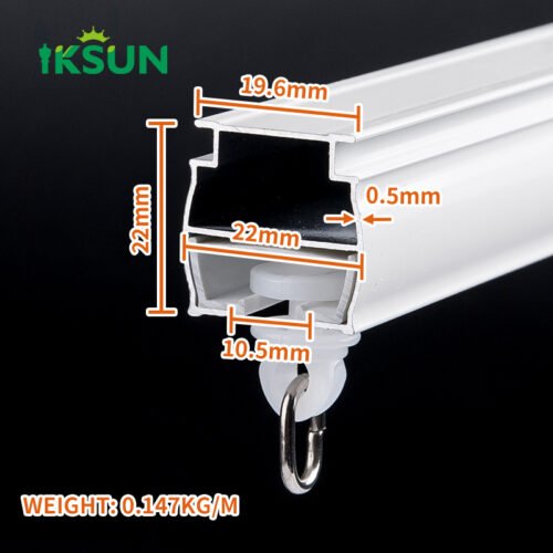 IKSUN  White Aluminum Alloy Ceiling Mounted Curtain Track Suitable For Home Use - Image 4