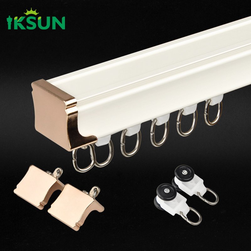 Premium Aluminum Wall-Mounted Curtain Track: Single and Double Options with Individual Packaging