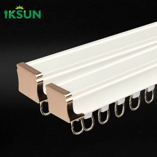 Premium Aluminum Wall-Mounted Curtain Track: Single and Double Options with Individual Packaging - Image 2