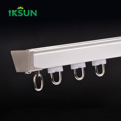 IKSUN Durable Aluminum Alloy Ceiling Curtain Track with Smooth Sliding Rollers and Elegant Design - Image 3