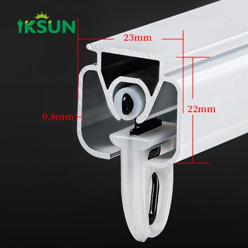 IKSUN Aluminium Alloy Silent Curtain Track System with Durable Hooks and Elegant End Cap Design for Home or Office - Image 3