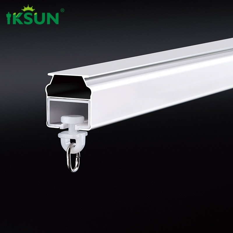 IKSUN Electrophoretic ivory white aluminum alloy curtain track is suitable for home decoration factories