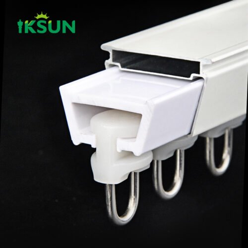 IKSUN Durable Aluminum Alloy Ceiling Curtain Track with Smooth Sliding Rollers and Elegant Design - Image 2