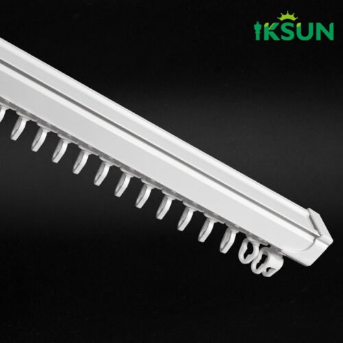 IKSUN Aluminium Alloy Double Thickened Ripple Fold Wave Curtain Rail Single-Side Wall or Ceiling Mount S-Fold Curtain Track - Image 3