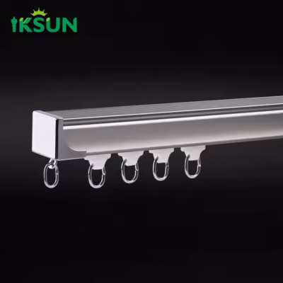 Affordable Custom Heavy Duty Aluminum Double Curtain Track With Ripple Fold For Hotel Use