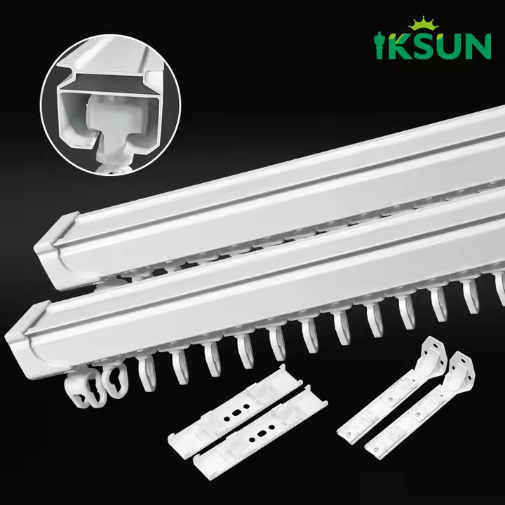 Aluminium Alloy Double Thickened Ripple Fold Wave Curtain Rail Single-Side Wall or Ceiling Mount S-Fold Curtain Track