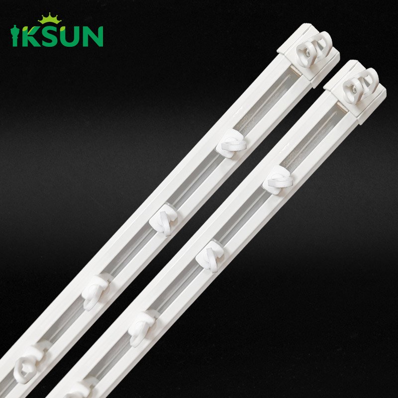 IKSUN Aluminum Alloy S-Fold Ripple Curtain Track Ceiling Mounted for Modern Interior Design High Load-Bearing Capacity