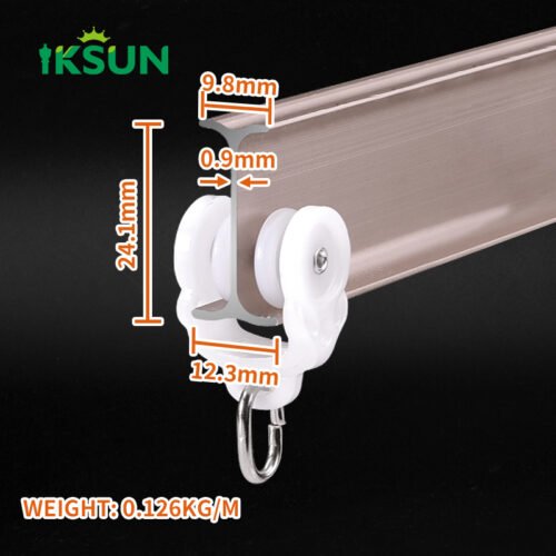 IKSUN Double track curtain track ceiling curtain track with shiny coating optionally customized - Image 4