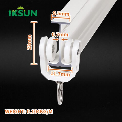 IKSUN 0.7mm Aluminum 6063 Flexible Curved Curtain Track for Wall or Ceiling Mount in Hotels - Image 4