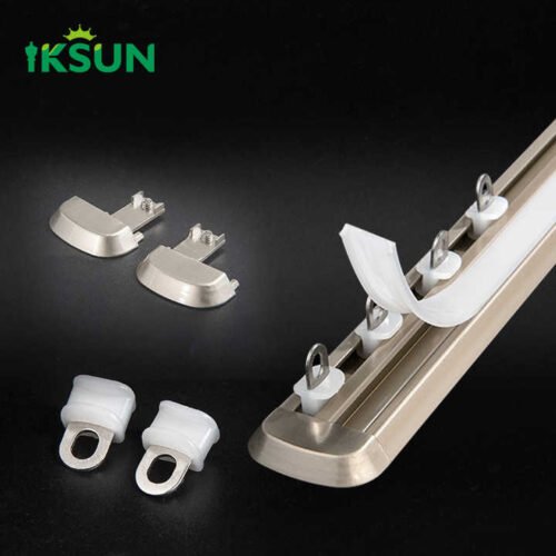 IKSUN Bulk wholesale Factory Supply Heavy Duty Aluminium Curtain Rail Accessories Stage Pole Track Hotel Curtain Rod System