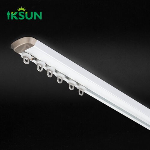 IKSUN Bulk wholesale Factory Supply Heavy Duty Aluminium Curtain Rail Accessories Stage Pole Track Hotel Curtain Rod System - Image 2