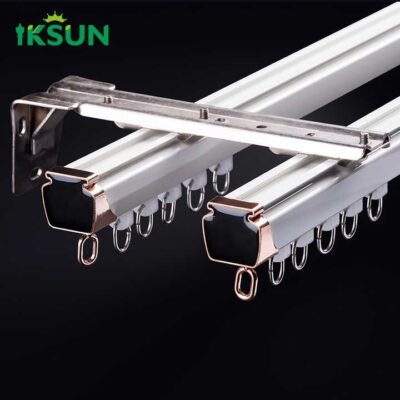 Ceiling Mounted Double Metal Curtain Rail Track With Accessories For American Departments 1