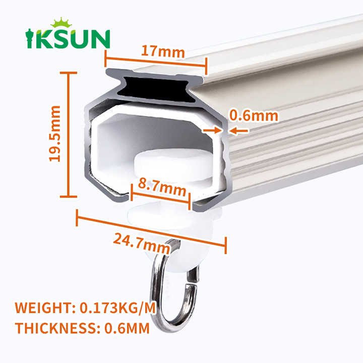 China Factory Customized Sliding Wall Mounted Curtain Rail Aluminium Extendable Silent Curtain Track Set For Home Office