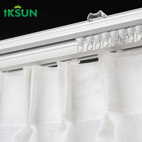 China Factory Customized Sliding Wall Mounted Curtain Rail Aluminium Extendable Silent Curtain Track Set For Home Office - Image 3