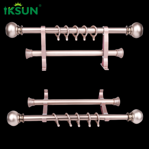 IKSUN China Factory Direct High Quality Decorative Double Layer Curtain Rods With Exquisite End Decorations - Image 4