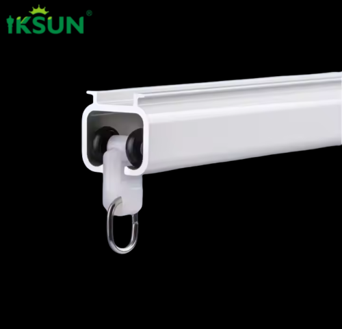 IKSUN China Factory Good Value Single and Double Wall-Mounted Curtain Track Aluminum Curtain Rail with Valance - Image 2