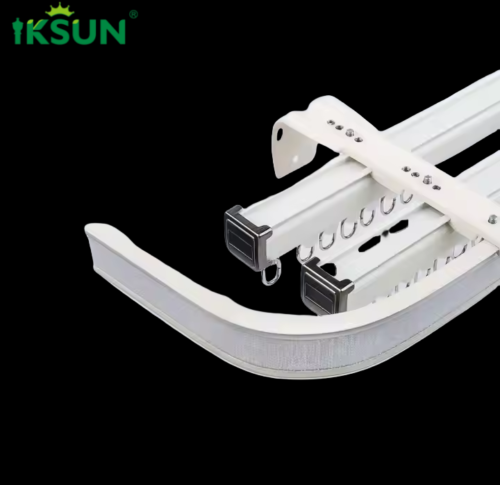 IKSUN China Factory Good Value Single and Double Wall-Mounted Curtain Track Aluminum Curtain Rail with Valance