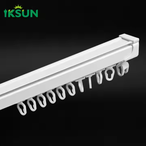 IKSUN China Manufacturer Customized S Folding Thickened Aluminum Curtain Track with High Bearing Capacity Ripple Fold Wave Curtain Rail