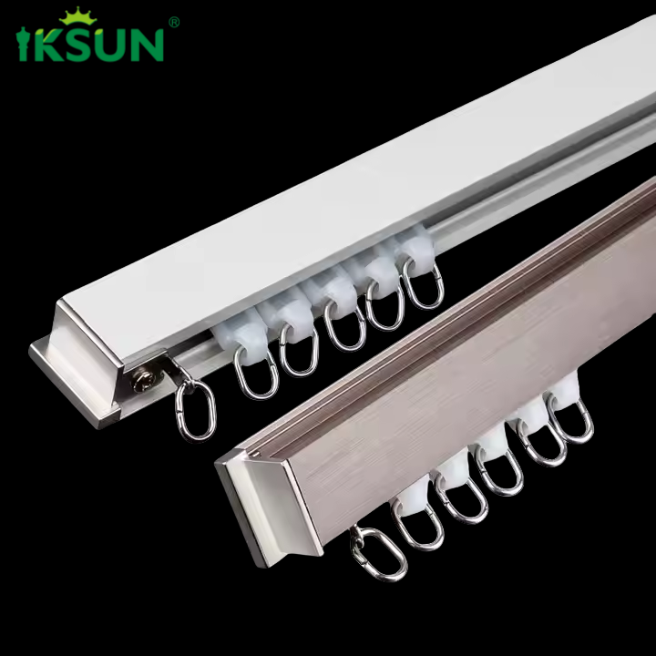 China Wholesale Manufacturer Aluminium Alloy Heavy Duty Sliding Ceiling Mounted Curtain Track for Living Room Use