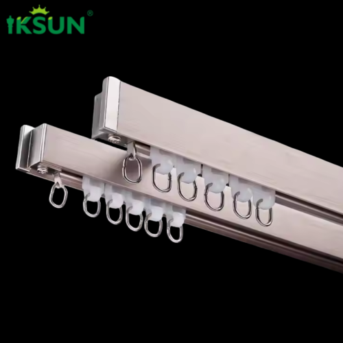 China Wholesale Manufacturer Aluminium Alloy Heavy Duty Sliding Ceiling Mounted Curtain Track for Living Room Use - Image 4