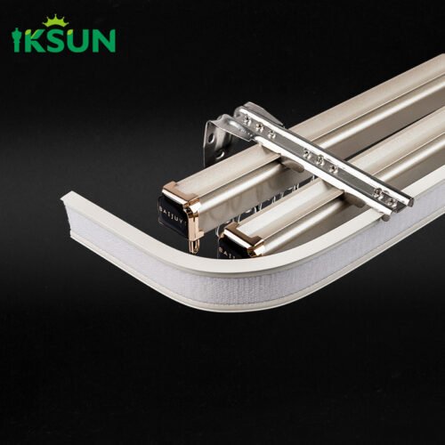 IKSUN High-Quality  Silent Heavy-Duty Aluminum Sliding Curtain Track Rod Kit - Image 3