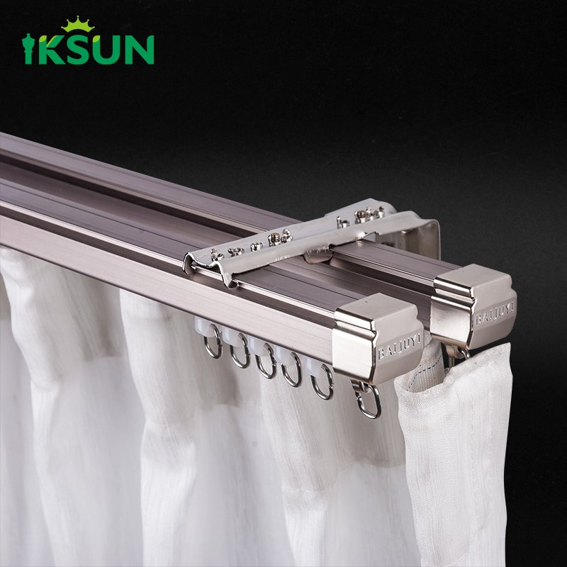 IKSUN Electrophoresis Multifunctional Curtain Track Ceiling Mount Matte Apple Gold