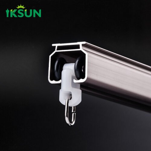 IKSUN Factory Wholesale Aluminium Curtain Track Sliding Window Curtain Rail with Pulley System and Fittings Customized - Image 3