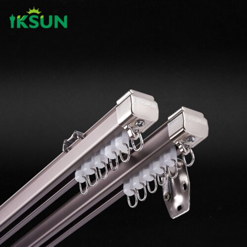 IKSUN Factory Wholesale Aluminium Curtain Track Sliding Window Curtain Rail with Pulley System and Fittings Customized - Image 2