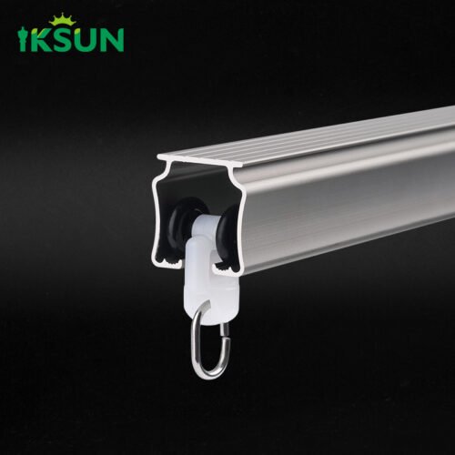 IKSUN Affordable Custom Heavy-Duty Aluminum Double Curtain Track with Ripple Fold for Hotel Use - Image 4