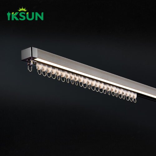 IKSUN Factory Direct Customized Electrophoresis Finish LED Curtain Track Modern Stylish Design Durable and Silent for Home and Office Use