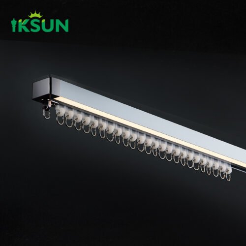 IKSUN Factory Direct Customized Electrophoresis Finish LED Curtain Track Modern Stylish Design Durable and Silent for Home and Office Use - Image 4