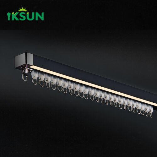 IKSUN Factory Direct Customized Electrophoresis Finish LED Curtain Track Modern Stylish Design Durable and Silent for Home and Office Use - Image 3