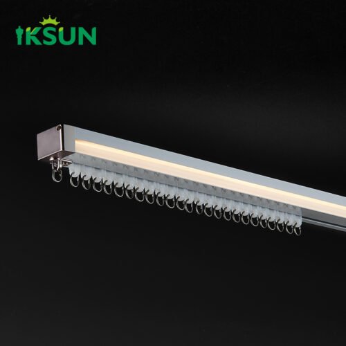 IKSUN Factory Direct 0.8mm Thick Practical LED Curtain Track with Silent Design and Smooth Operation - Image 3