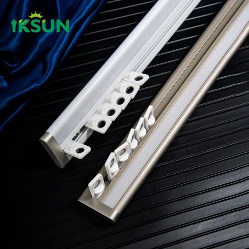 IKSUN Factory Price Modern Light Luxury Aluminium Alloy Curtain Track with Silent Design for Smooth Operation - Image 4