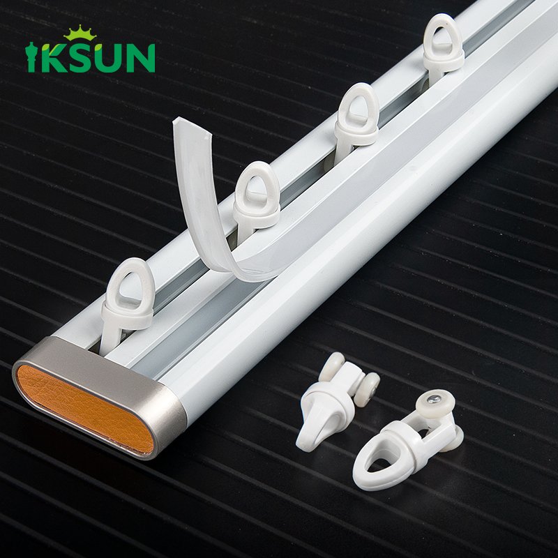 IKSUN Modern Light Luxury Aluminum Alloy Curtain Rails Roman Curtain Rod Tracks with Suspended Silent Design for Smooth Operation