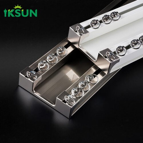 IKSUN Wholesale Ceiling Double Curtain Rail for Home Decor - High-Quality Double Track for Roller Blind Curtains - Image 3