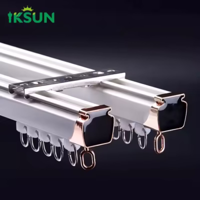 Dual Heavy Duty Aluminum Ceiling Mounted Curtain Track Rod