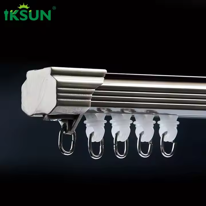 Factory Direct Bay Window Curtain Rod   Heavy-Duty Aluminum Alloy Curtain Track for Ceiling Mount  Customizable