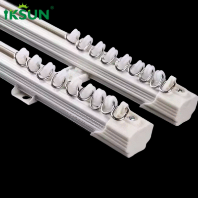 Factory Direct Modern Double Rails Straight Curtain Track With Nano Silent Curtain Rod Accessories For Ceiling Installation